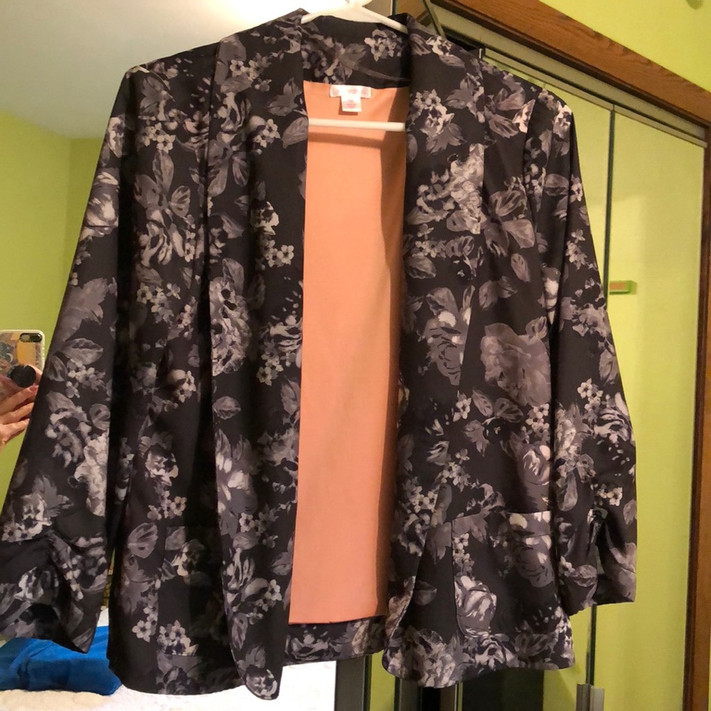 Floral Open Front Blazer